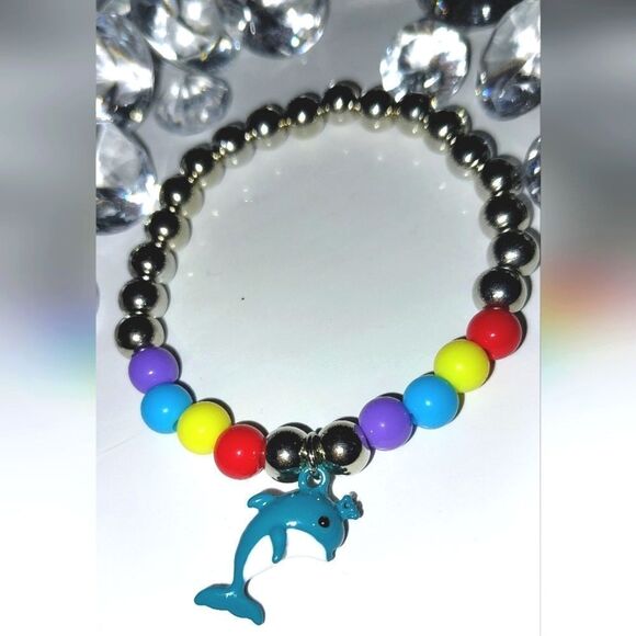 Super cute girls dolphin pendant charm bracelet - Picture 6 of 6